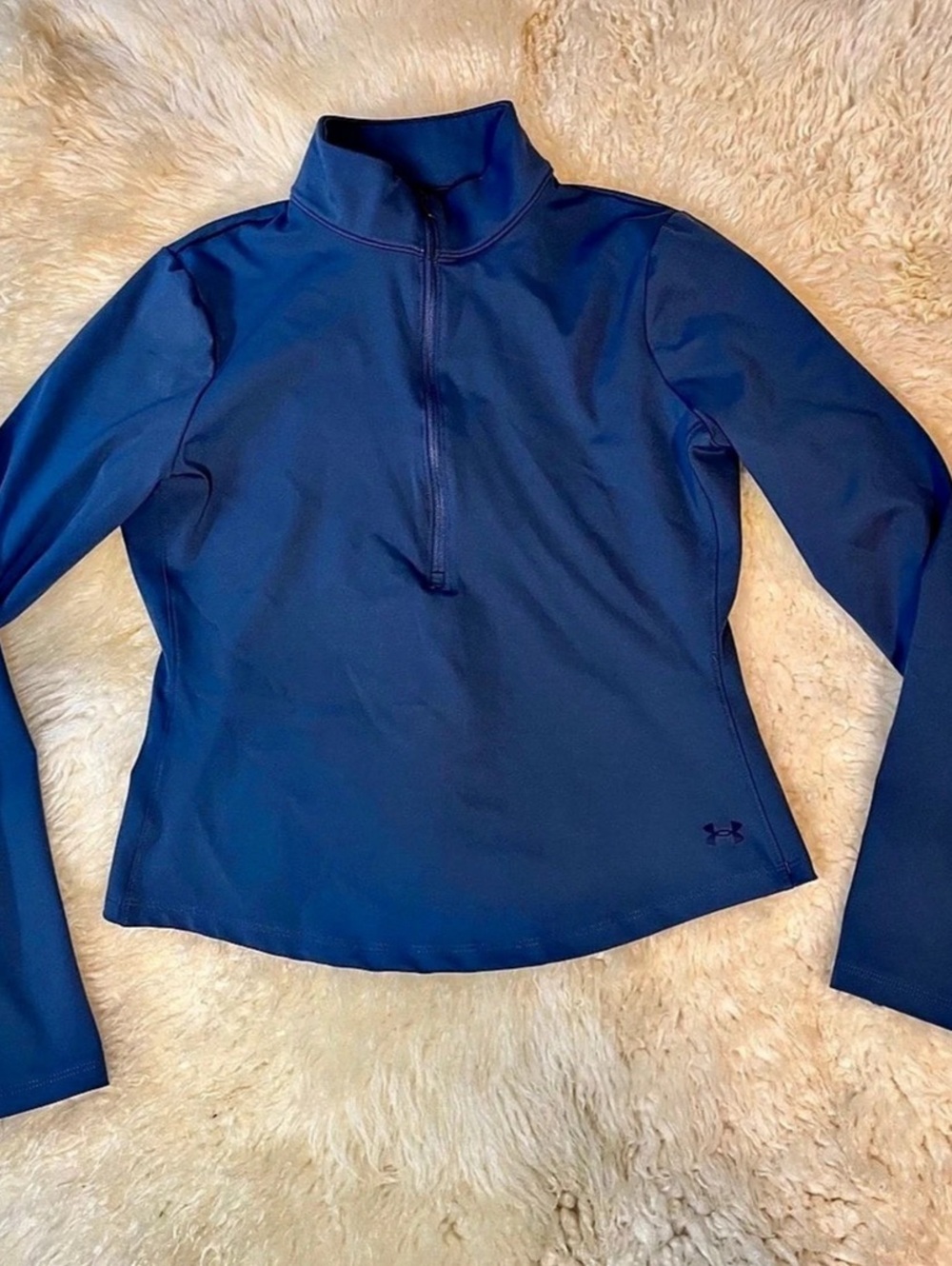 Under Armour Coldgear Top Small Womens Half Zip Blue Pullover